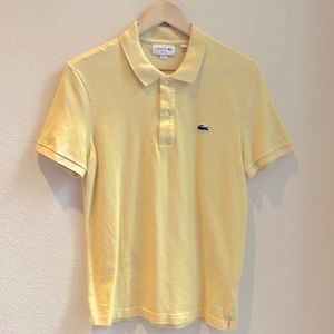 Lacoste Men's Slim Fit Petit Piqué Polo. Yellow Size 4/M. Hardly worn.